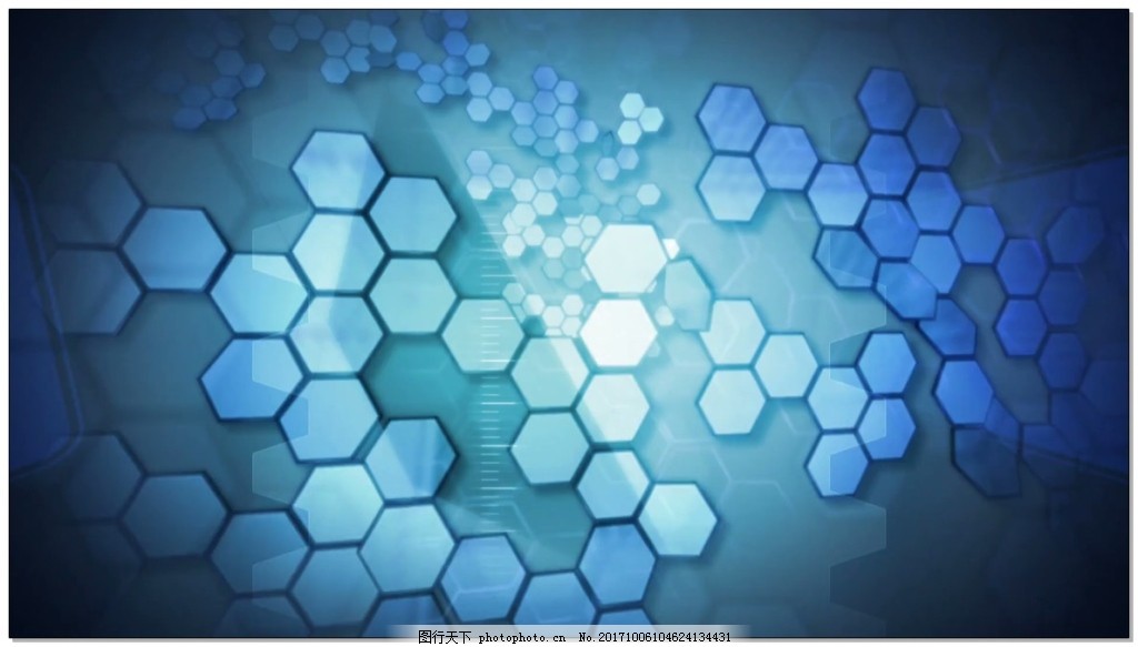 蜂巢图案六边形翻转视频素材图片