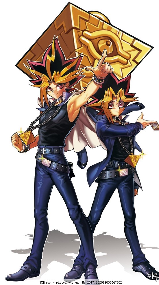 游戏王主角武藤游戏同人手绘图片