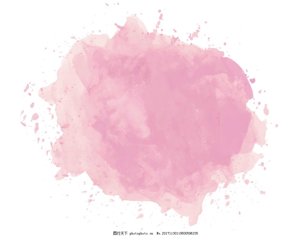 手绘粉色晕染元素