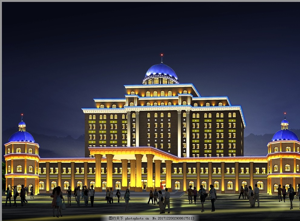 欧式建筑夜景亮化设计
