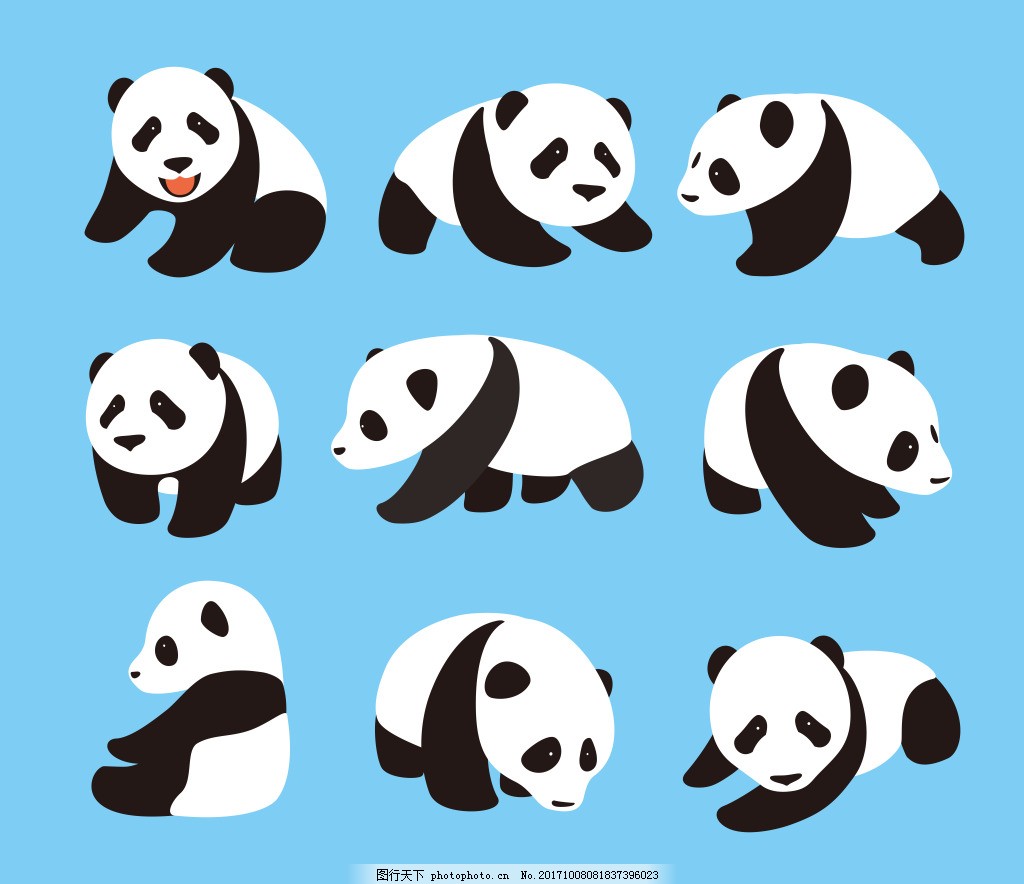 骑在竹子上的卡通熊猫矢量素材设计图__动漫人物_动漫动画_设计图库_昵图网nipic.com