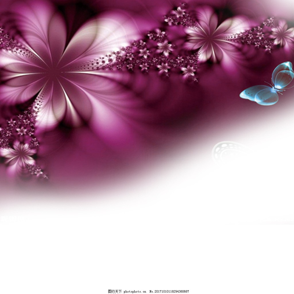 紫色蝴蝶背景手绘制作图片_广告背景_背景底纹-图行天下素材网
