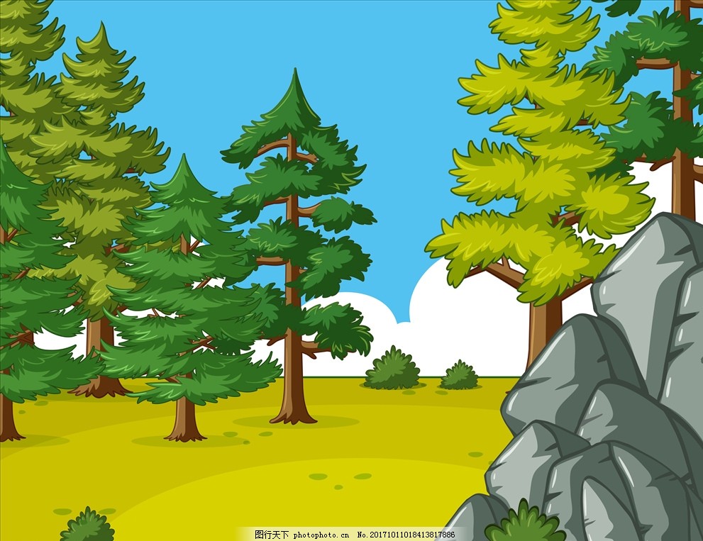 原始森林图片_动漫卡通_插画绘画-图行天下素材网