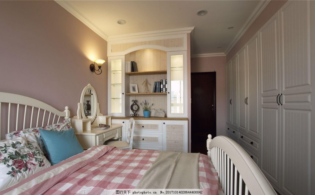 欧式温馨卧室效果图图片_装饰装修_建筑空间-图行天下素材网