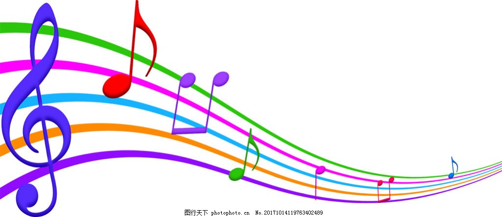 彩色漂亮音符免抠png透明图层素材图片 装饰图案 设计元素 图行天下素材网