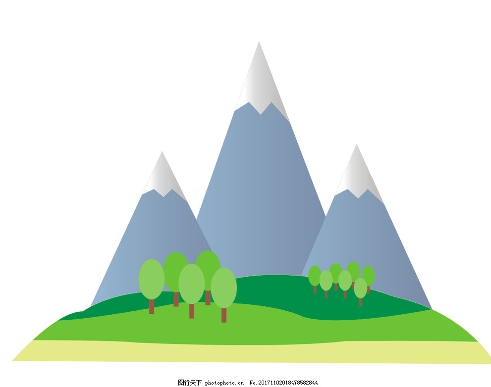 卡通山峰图片 风景漫画 动漫卡通 图行天下素材网