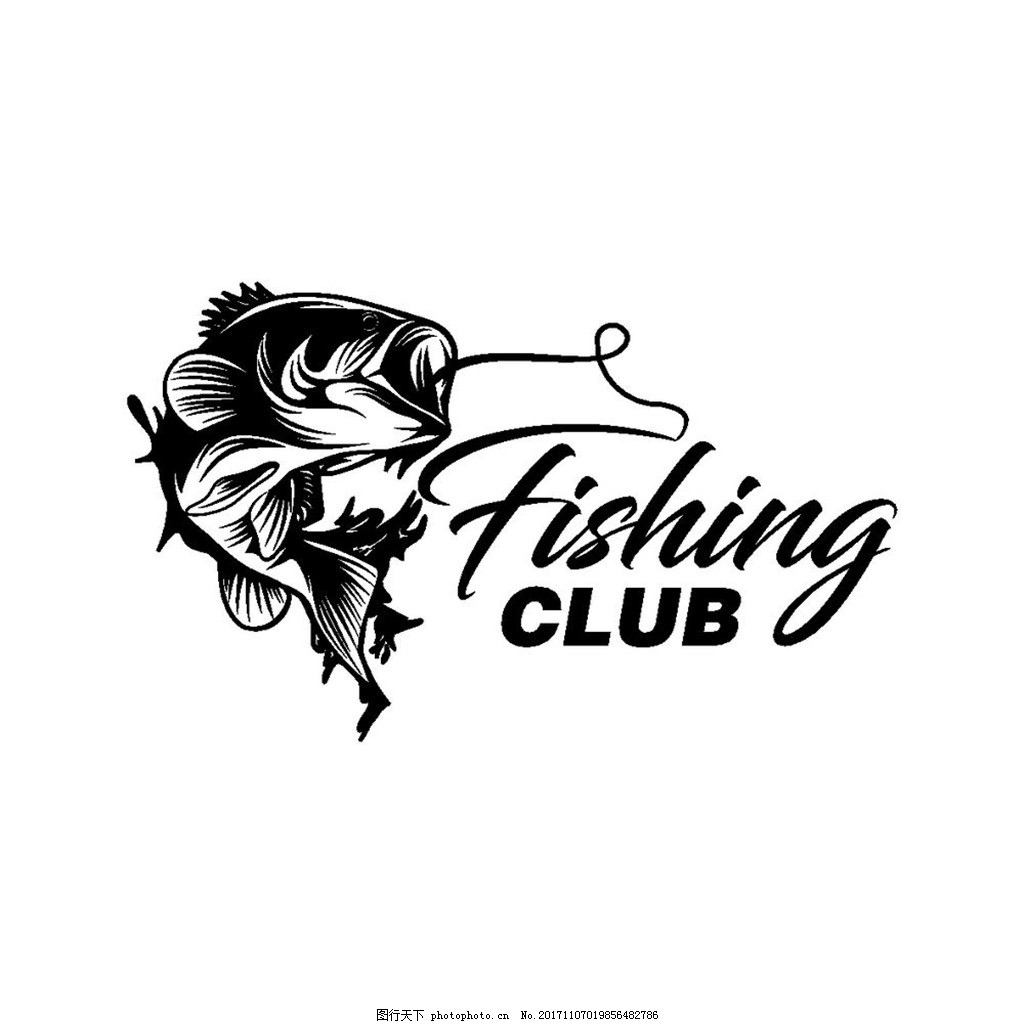 垂钓俱乐部矢量logo设计素材钓鱼图标_蛙客网viwik.com