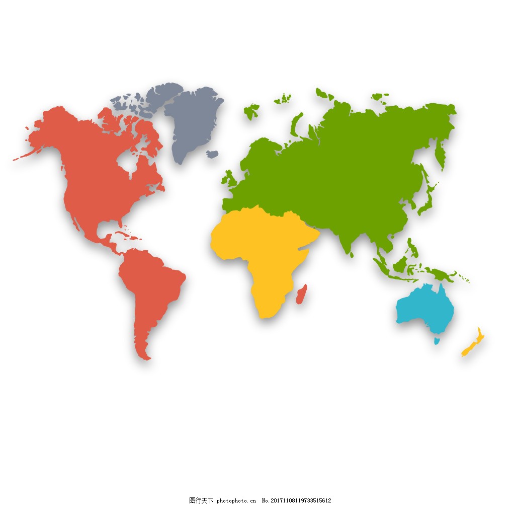 【地图】矢量世界地图（旅游卡通版）-PS素材-设计e周素材库