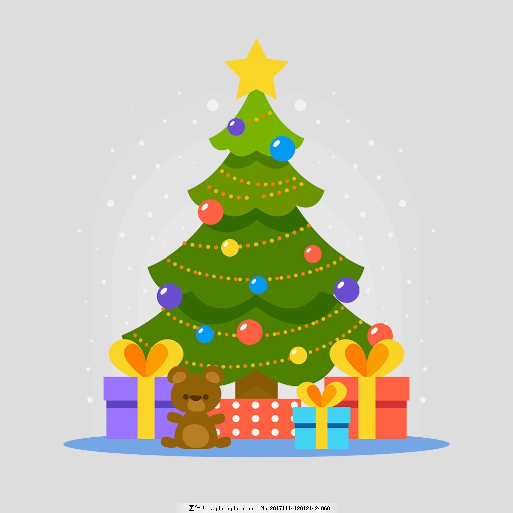 卡通圣诞树装饰PNG元素图片素材-编号29232281-图行天下