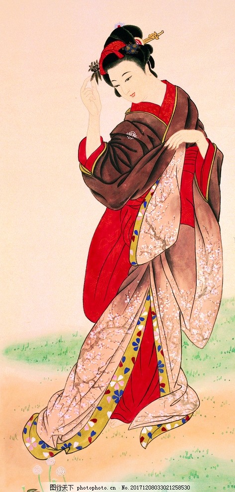 人物掛軸 仕女圖 五代南唐周文矩仕女圖軸- 故宮